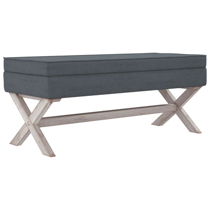 Stolička S Úložným Prostorem Tmavě Šedá 110X45X49 Cm Samet