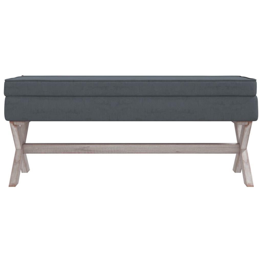 Stolička S Úložným Prostorem Tmavě Šedá 110X45X49 Cm Samet