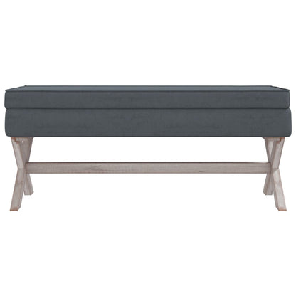 Stolička S Úložným Prostorem Tmavě Šedá 110X45X49 Cm Samet
