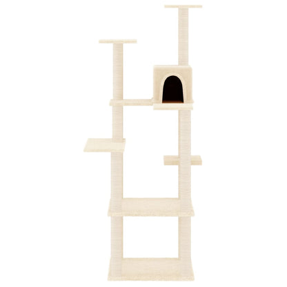 Škrabadlo Pro Kočky Se Sisalovými Sloupky Krémové 153 Cm