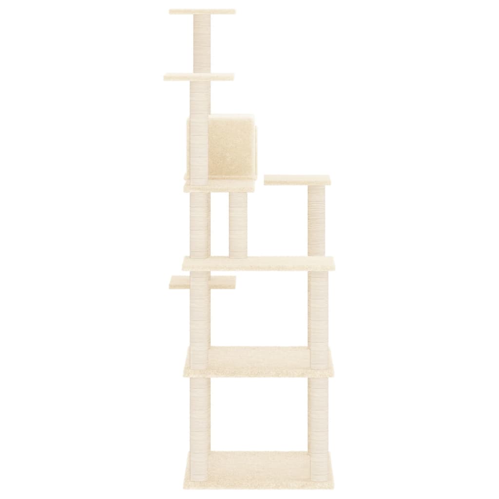 Škrabadlo Pro Kočky Se Sisalovými Sloupky Krémové 153 Cm
