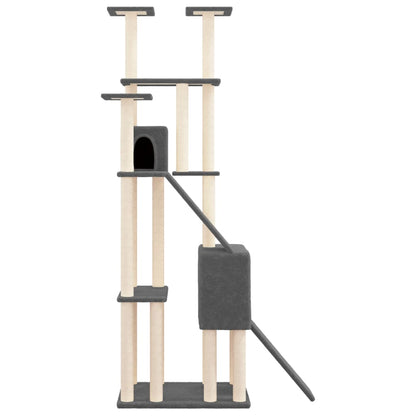 Škrabadlo Pro Kočky Se Sisalovými Sloupky Tmavě Šedé 190 Cm