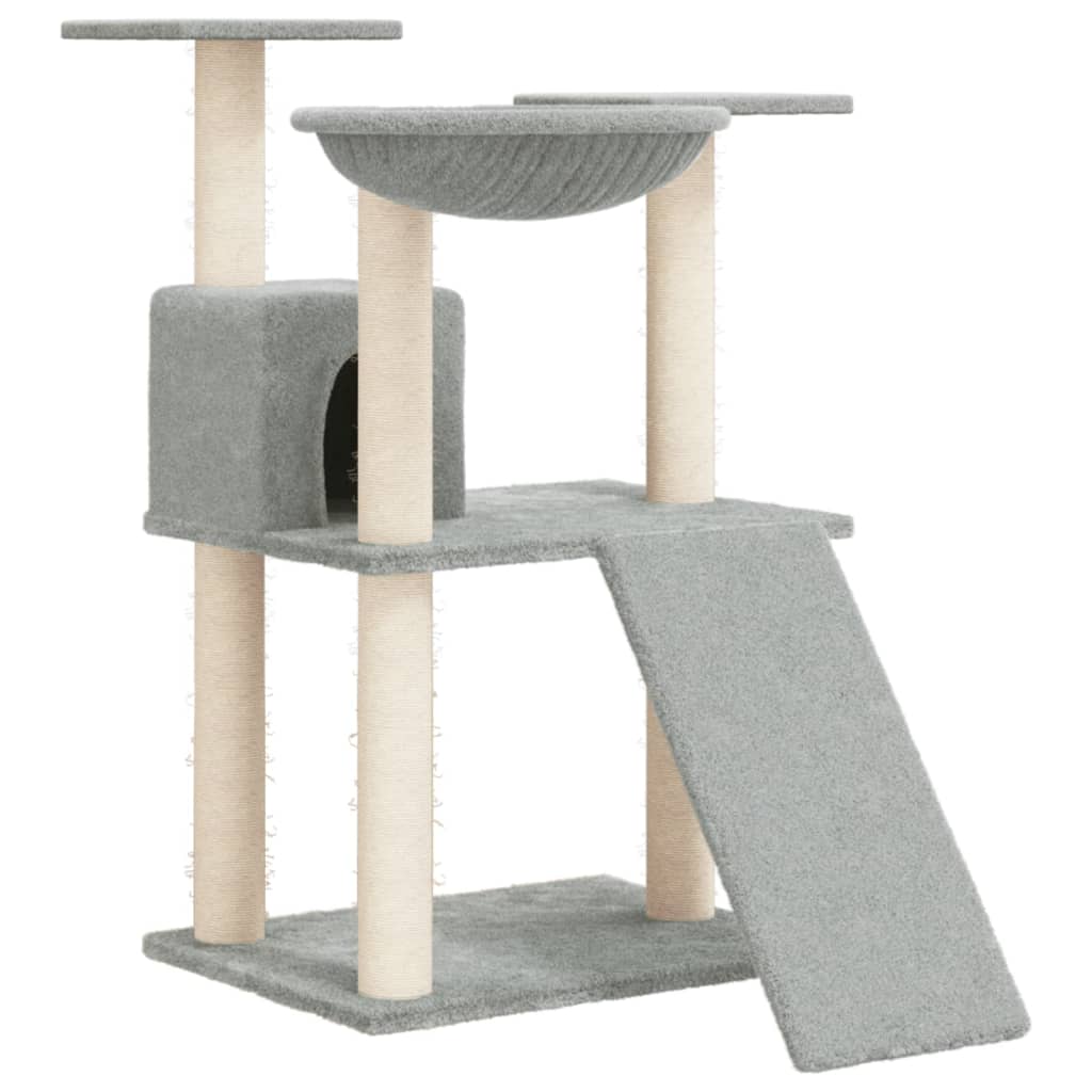 Škrabadlo Pro Kočky Se Sisalovými Sloupky Světle Šedé 83 Cm