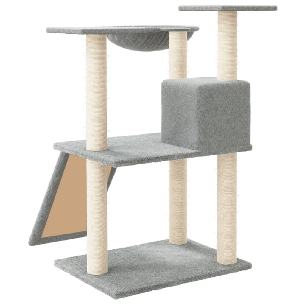 Škrabadlo Pro Kočky Se Sisalovými Sloupky Světle Šedé 83 Cm