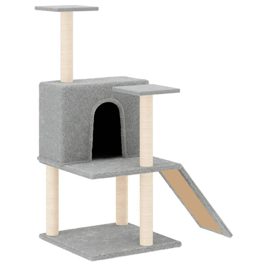 Škrabadlo Pro Kočky Se Sisalovými Sloupky Světle Šedé 109 Cm