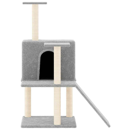 Škrabadlo Pro Kočky Se Sisalovými Sloupky Světle Šedé 109 Cm