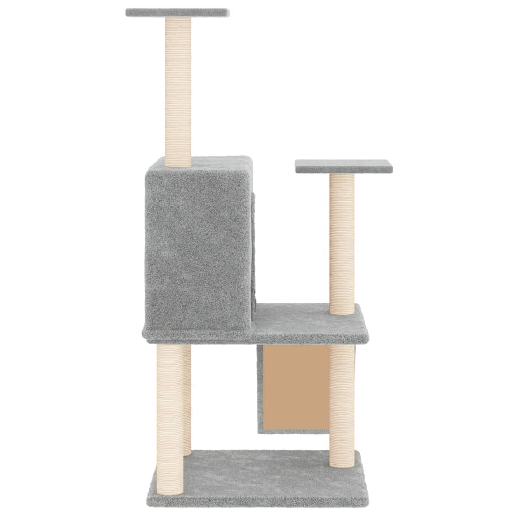 Škrabadlo Pro Kočky Se Sisalovými Sloupky Světle Šedé 109 Cm