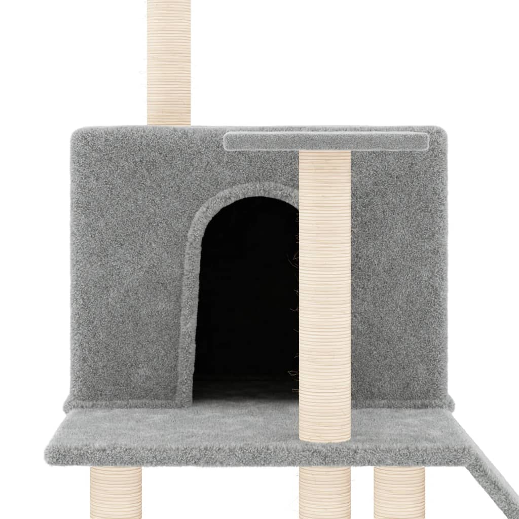 Škrabadlo Pro Kočky Se Sisalovými Sloupky Světle Šedé 109 Cm