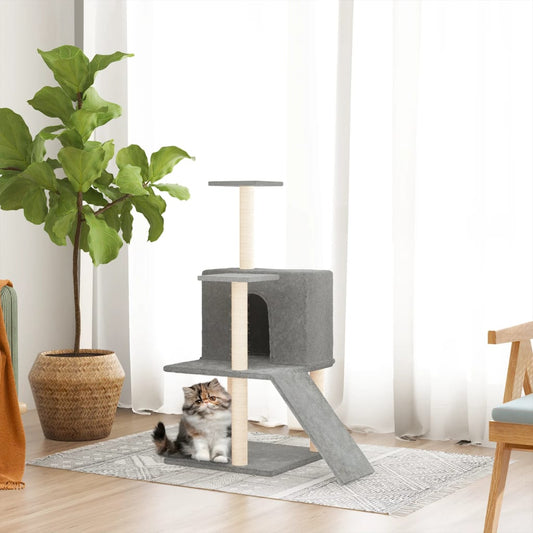 Škrabadlo Pro Kočky Se Sisalovými Sloupky Světle Šedé 109 Cm