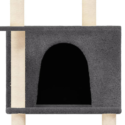 Škrabadlo Pro Kočky Se Sisalovými Sloupky Tmavě Šedé 166 Cm