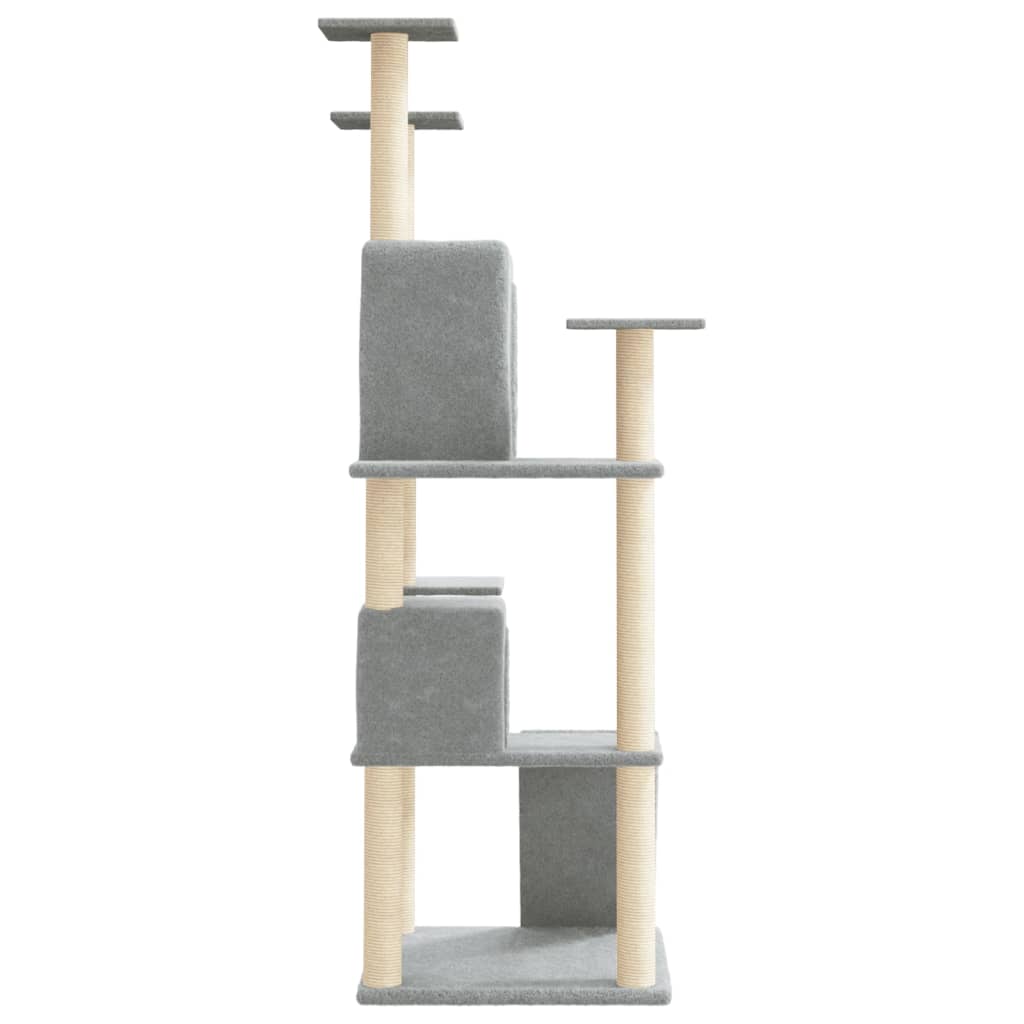 Škrabadlo Pro Kočky Se Sisalovými Sloupky Světle Šedé 153 Cm