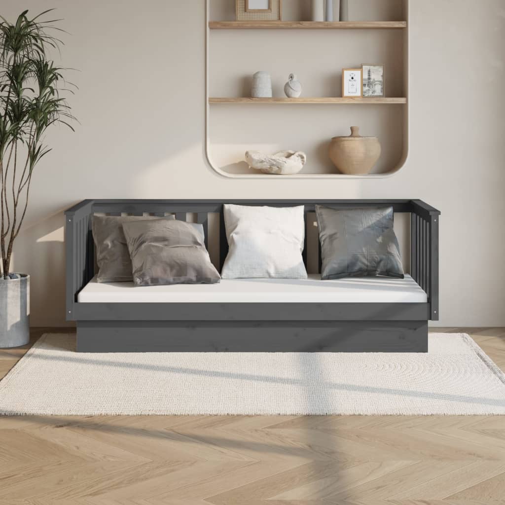 Válenda Šedá 75 X 190 Cm Masivní Borové Dřevo