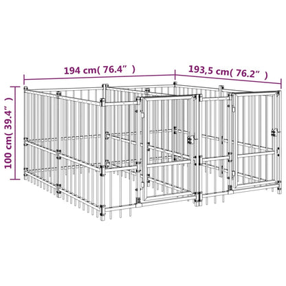 Venkovní Psí Kotec Ocel 3,75 M²