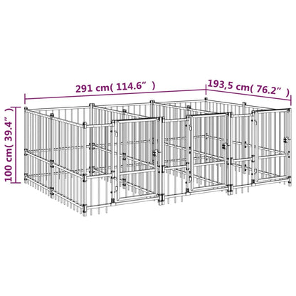 Venkovní Psí Kotec Ocel 5,63 M²