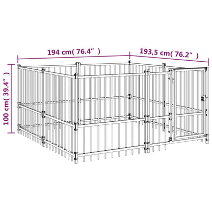 Venkovní Psí Kotec Ocel 3,75 M²