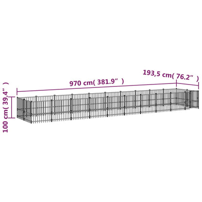 Venkovní Psí Kotec Ocel 18,77 M²