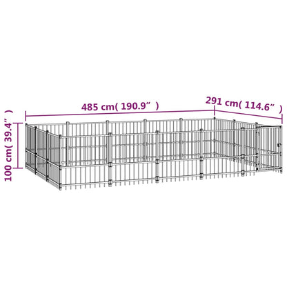 Venkovní Psí Kotec Ocel 14,11 M²