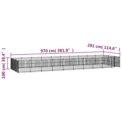 Venkovní Psí Kotec Ocel 28,23M²