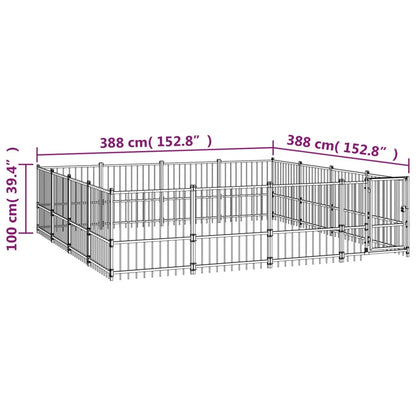 Venkovní Psí Kotec Ocel 15,05 M²