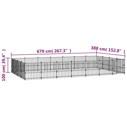 Venkovní Psí Kotec Ocel 26,35 M²