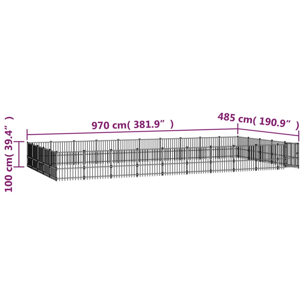 Venkovní Psí Kotec Ocel 47,05 M²