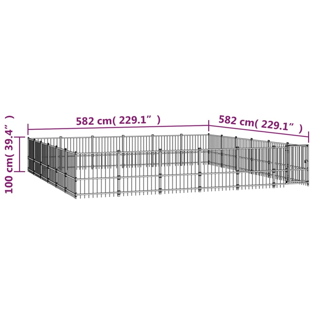 Venkovní Psí Kotec Ocel 33,87 M²