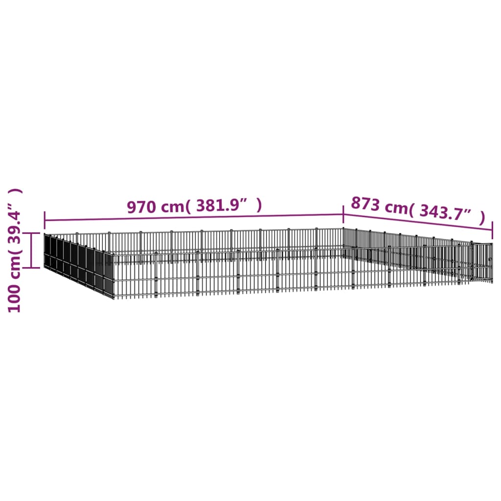 Venkovní Psí Kotec Ocel 84,68 M²
