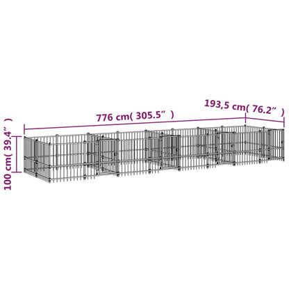 Venkovní Psí Kotec Ocel 15,02 M²