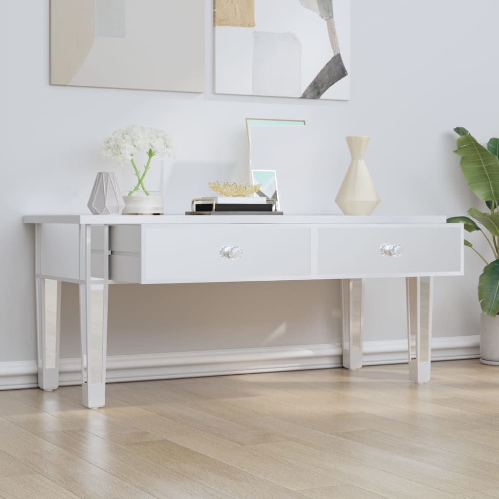 Zrcadlový Konferenční Stolek 106X45X45 Cm Kompozitní Dřevo Sklo