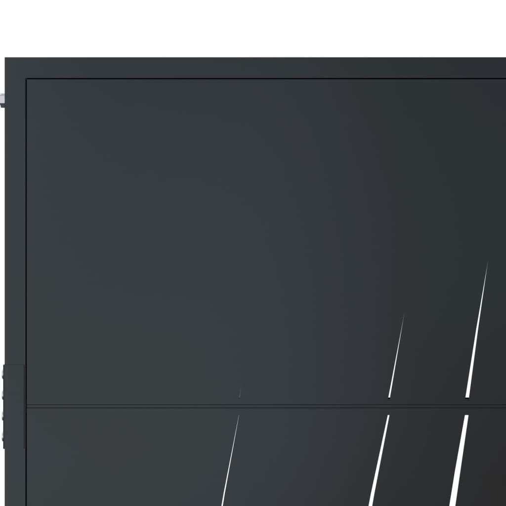 Zahradní Branka Antracitová Ocel Tráva