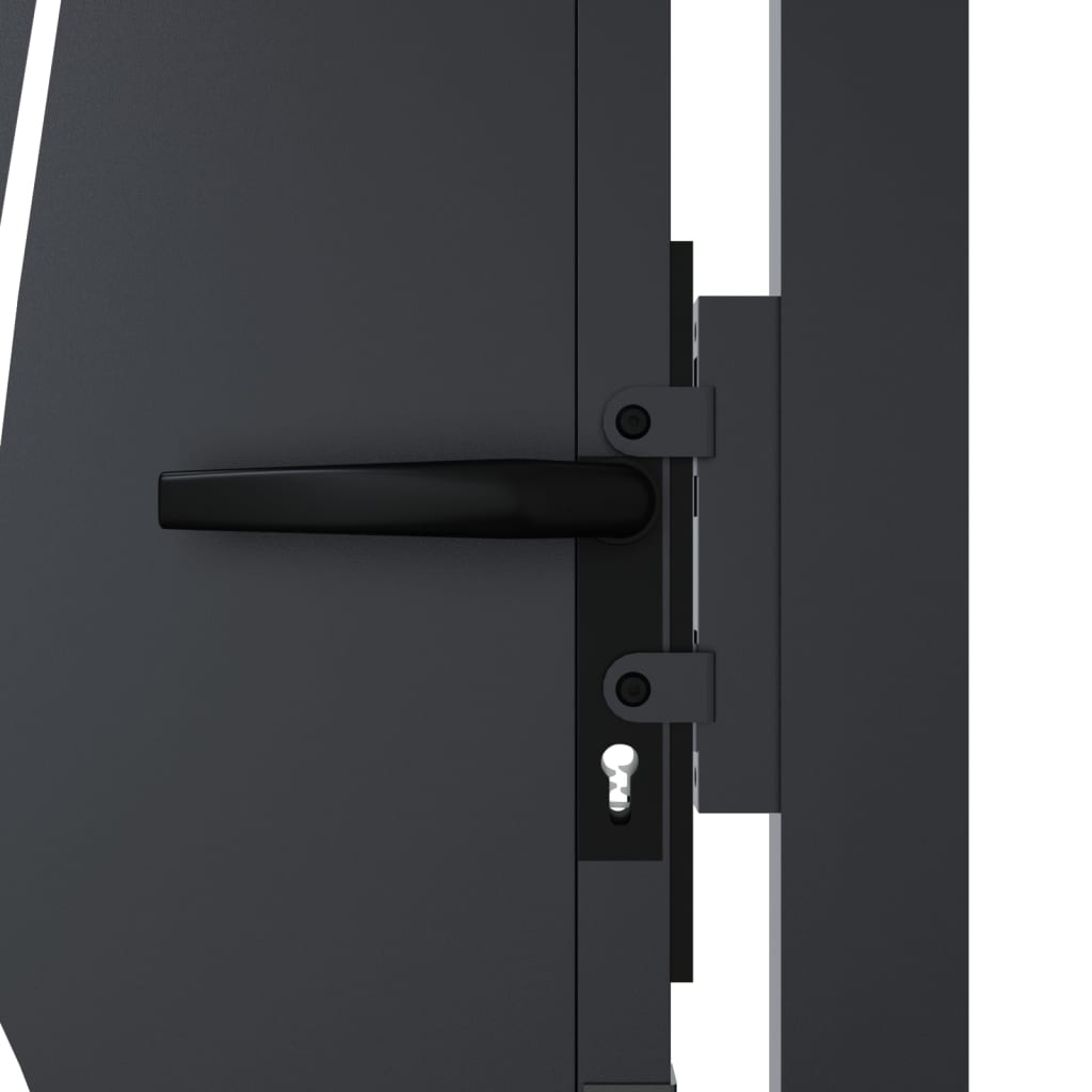 Zahradní Branka Antracitová Ocel Tráva