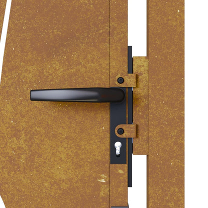 Zahradní Branka Cortenová Ocel Tráva