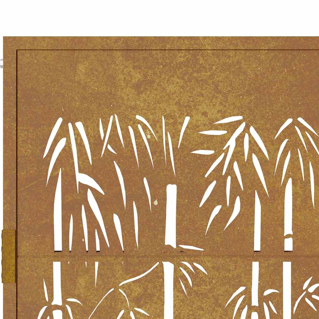 Zahradní Branka Corten Ocel Bambusový Design