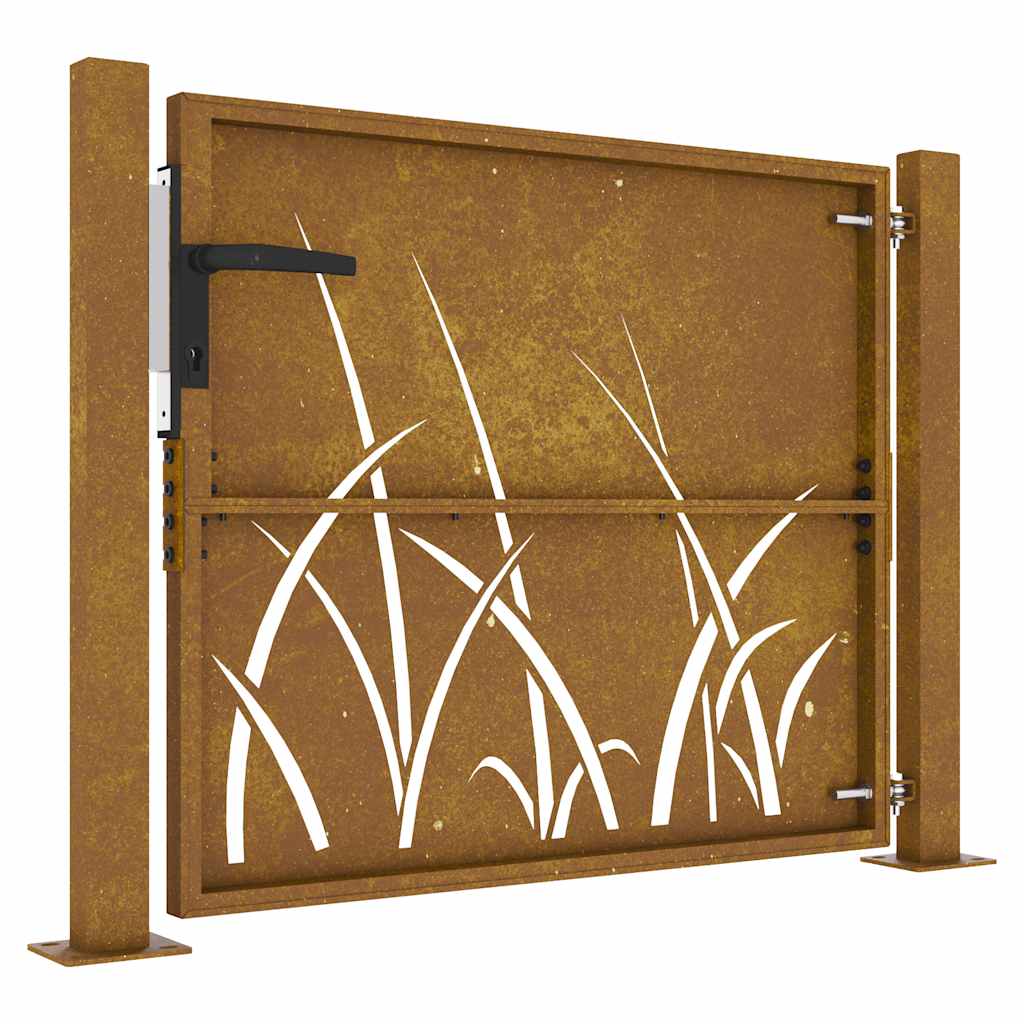 Zahradní Branka Z Cortenové Oceli, Design S Trávou
