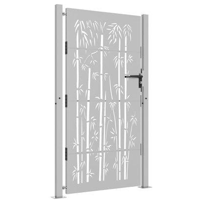 Zahradní Branka Cortenová Ocel Bambus