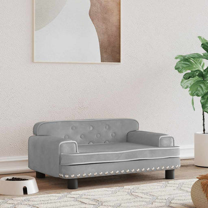 Pelíšek Pro Psy Světle Šedý 70 X 45 X 30 Cm Samet