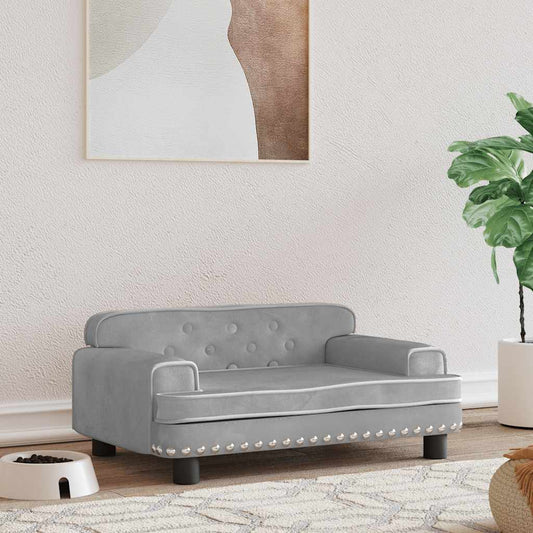 Pelíšek Pro Psy Světle Šedý 70 X 45 X 30 Cm Samet