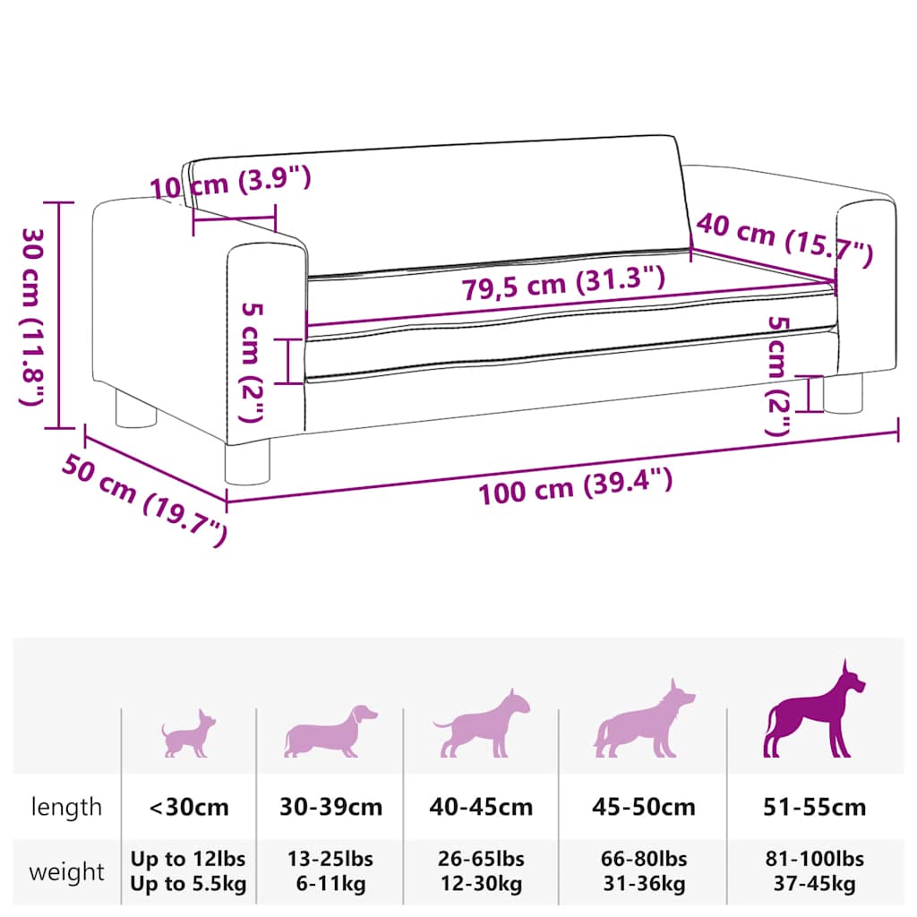 Vida Pelíšek Pro Psa A Prodlužovací Díl Světle Šedý 100X50X30 Cm