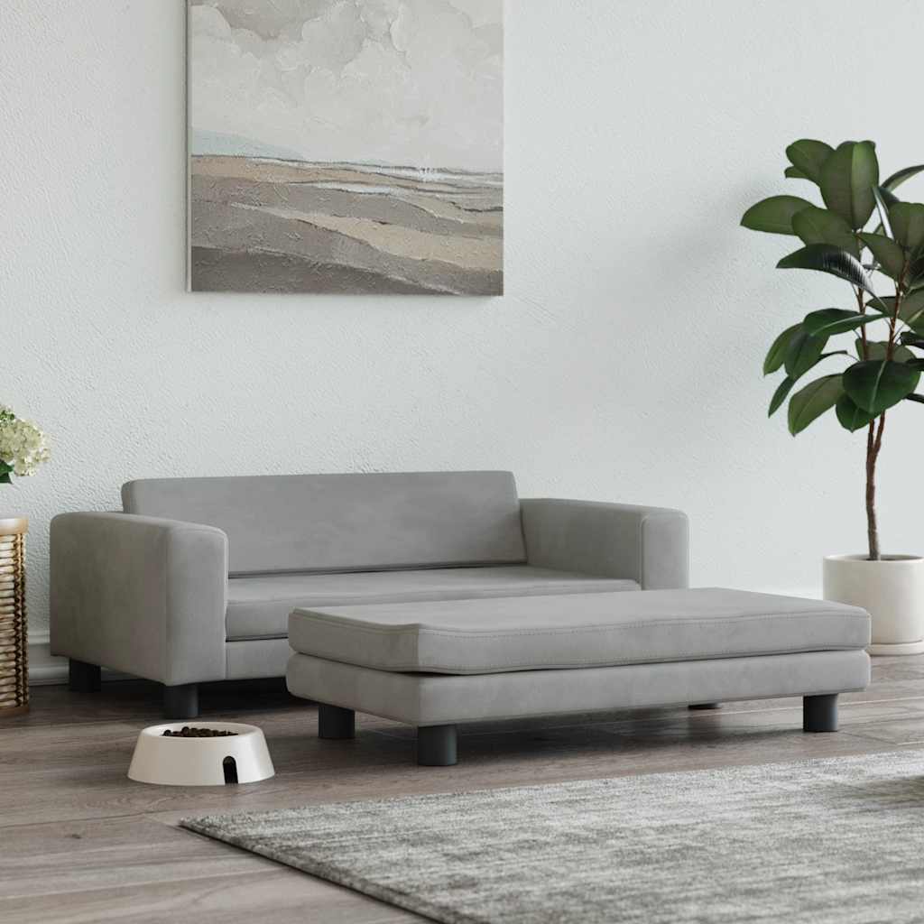 Vida Pelíšek Pro Psa A Prodlužovací Díl Světle Šedý 100X50X30 Cm