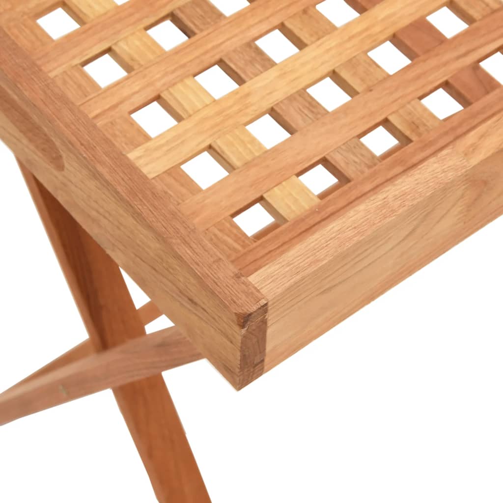 Skládací Stolek S Podnosem 52X36X56,5 Cm Masivní Ořechové Dřevo Černá A Tmavě Průhledná