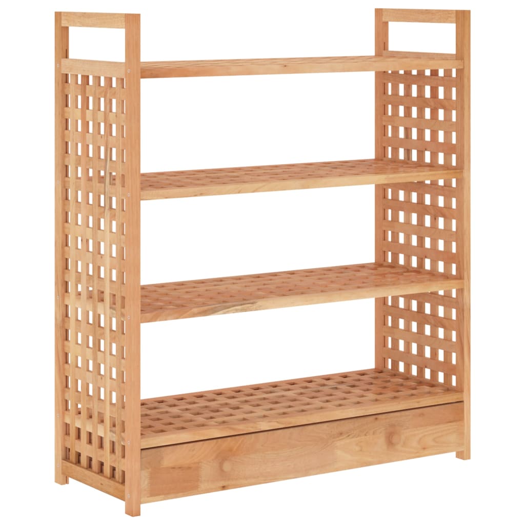 Botník Se Zásuvkou 70 X 27 X 81 Cm Masivní Ořechové Dřevo
