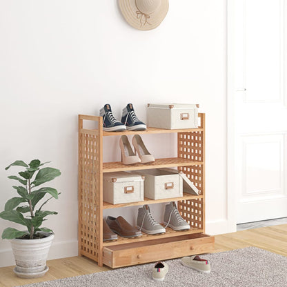 Botník Se Zásuvkou 70 X 27 X 81 Cm Masivní Ořechové Dřevo