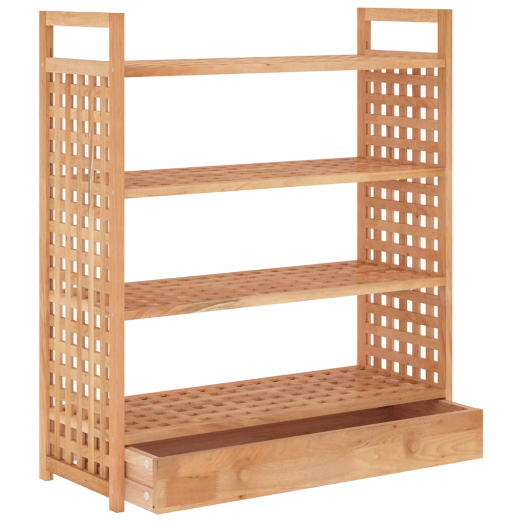Botník Se Zásuvkou 70 X 27 X 81 Cm Masivní Ořechové Dřevo