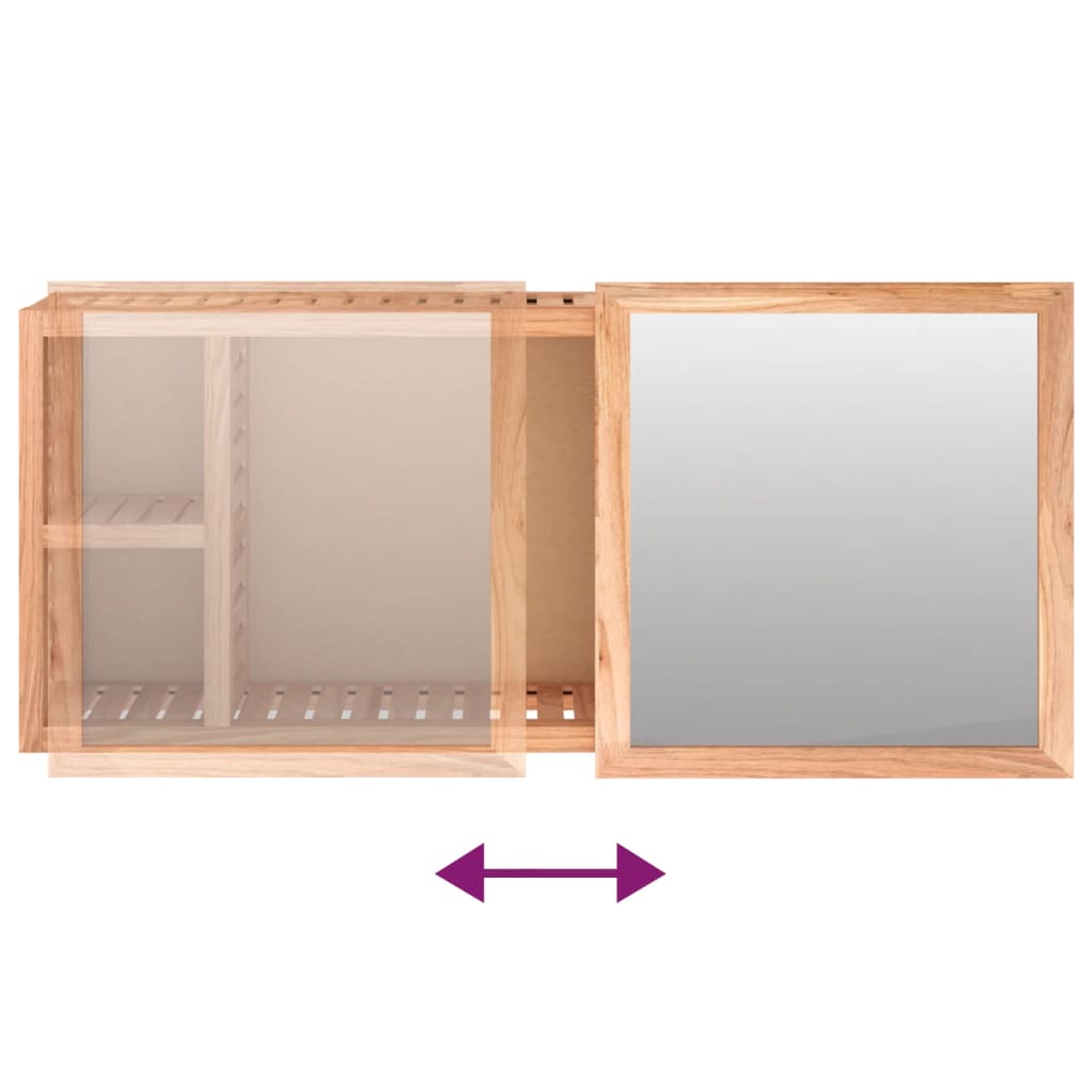 Zrcadlová Skříňka 80 X 17 X 34 Cm Masivní Ořechové Dřevo