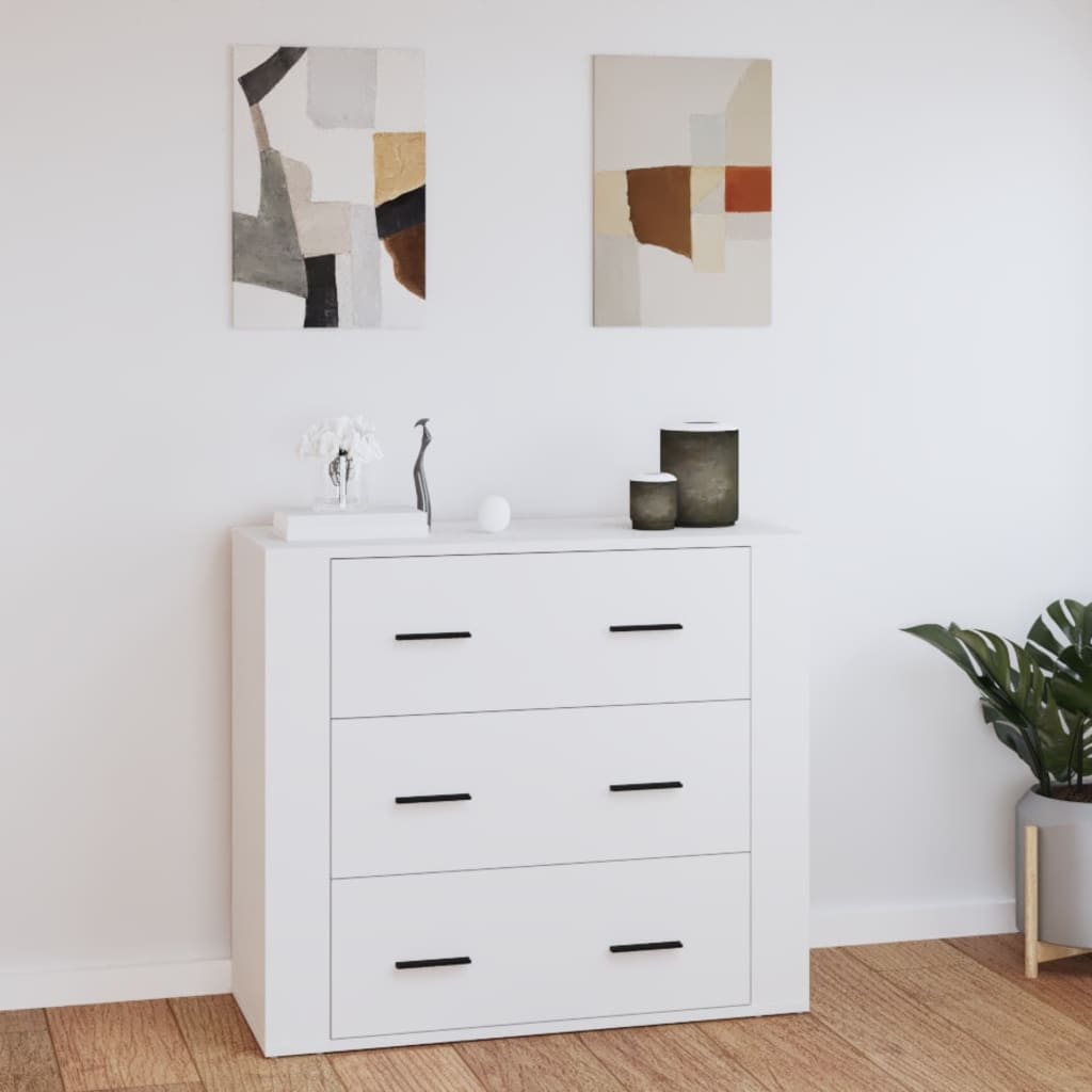 Příborník Bílý 80 X 33 X 70 Cm Kompozitní Dřevo
