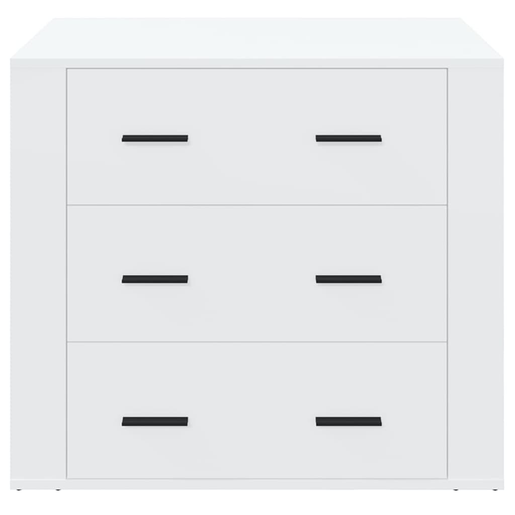 Příborník Bílý S Vysokým Leskem 80X33X70 Cm Kompozitní Dřevo