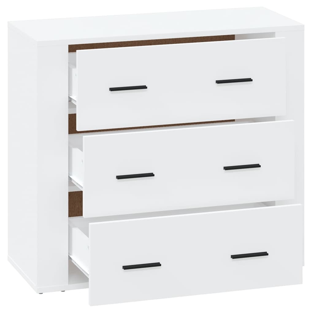 Příborník Bílý S Vysokým Leskem 80X33X70 Cm Kompozitní Dřevo