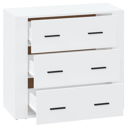 Příborník Bílý S Vysokým Leskem 80X33X70 Cm Kompozitní Dřevo