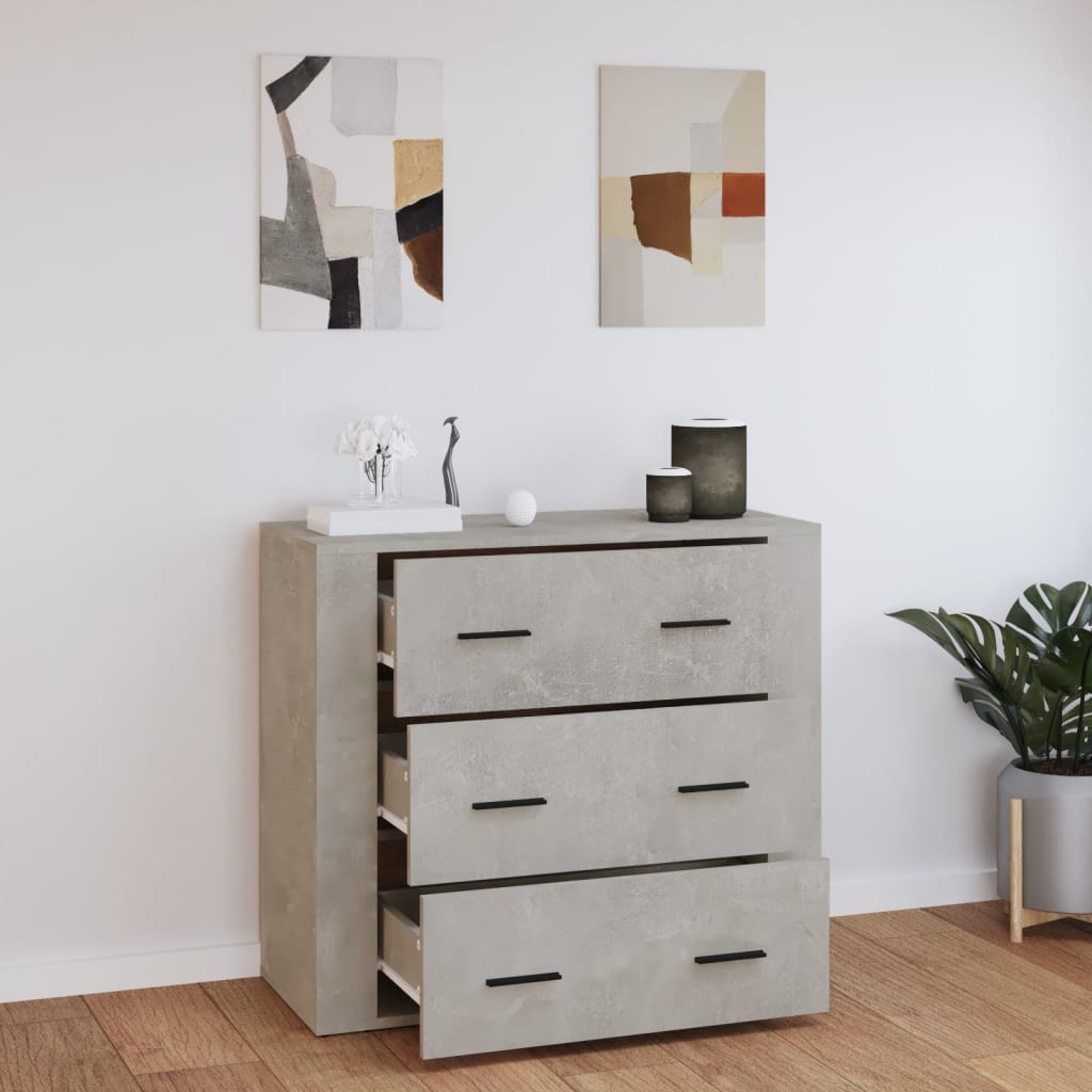 Příborník Betonově Šedý 80X33X70 Cm Kompozitní Dřevo