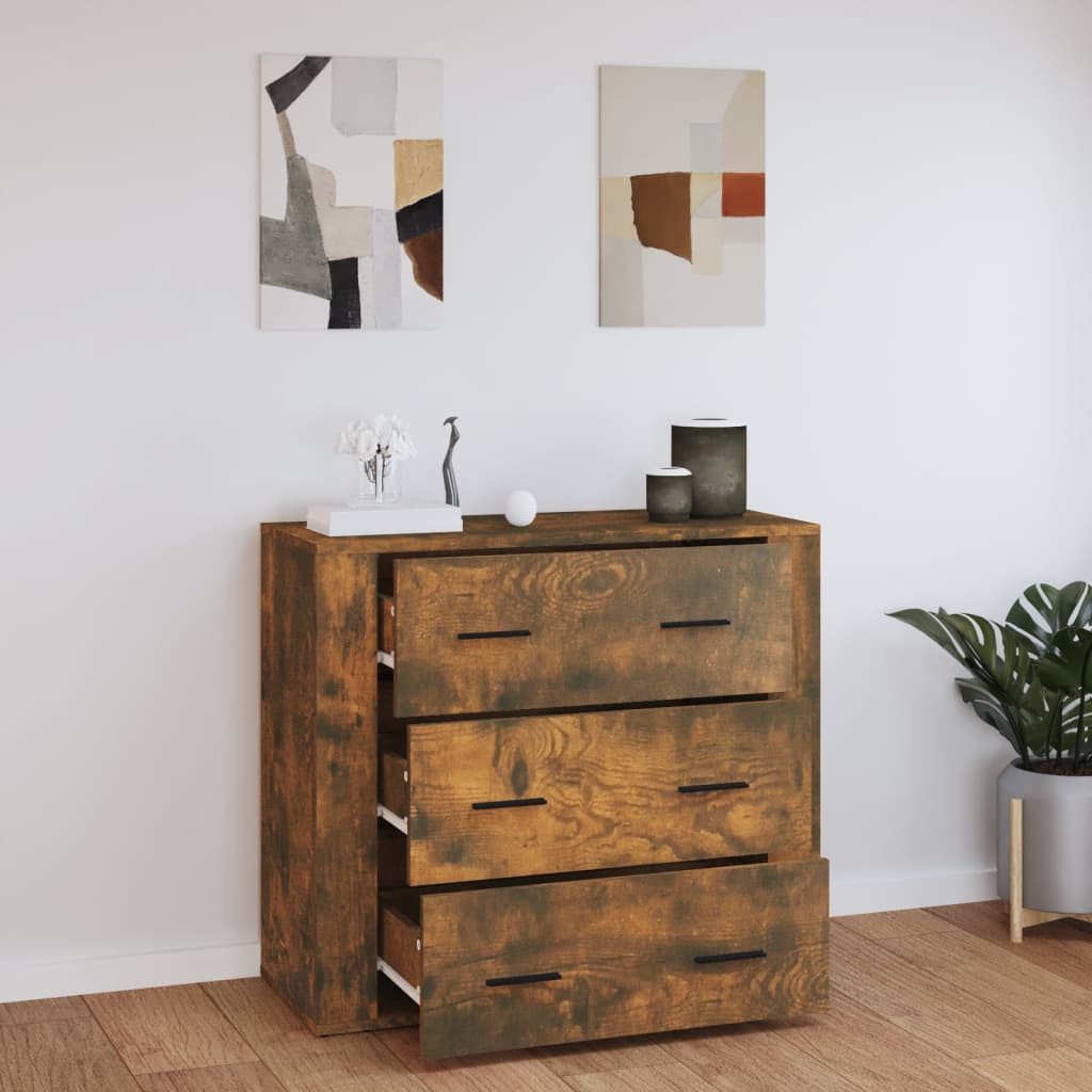 Příborník Kouřový Dub 80X33X70 Cm Kompozitní Dřevo